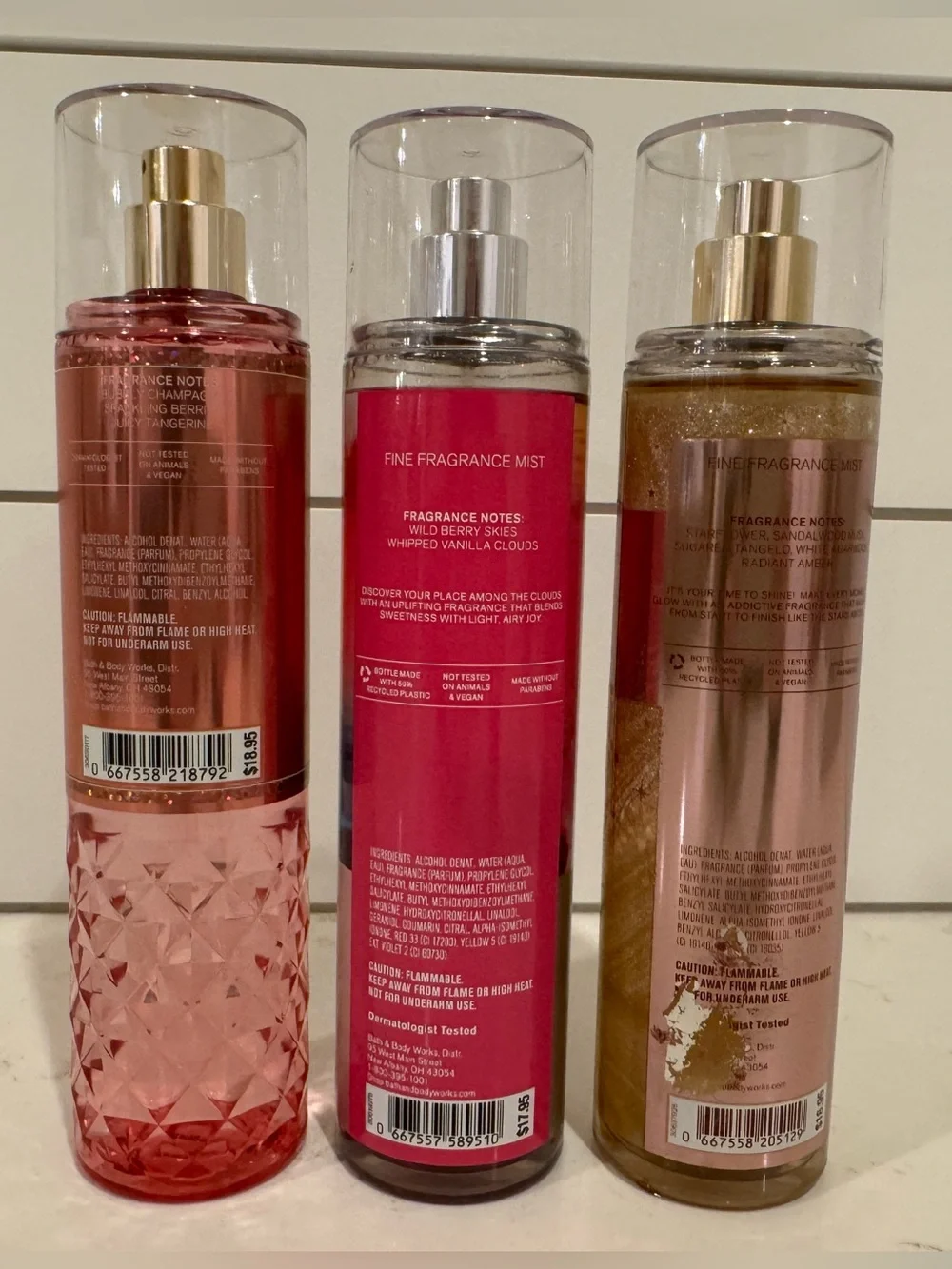 Bath & Body Works Bundle Fine Fragrance Mist Champaign Toast, Among the Clouds
